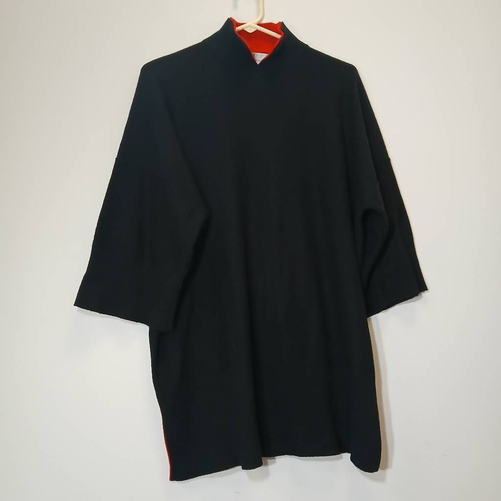 Shi Womens Xl 100% Scottish Cashmere Sweater Mockneck Black Slouchy Oversized